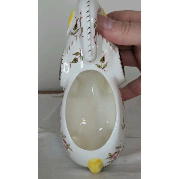 Vintage Lefton Ceramic Pottery Floral Patchwork Elephant Planter Roses Japanese - Picture 7 of 10